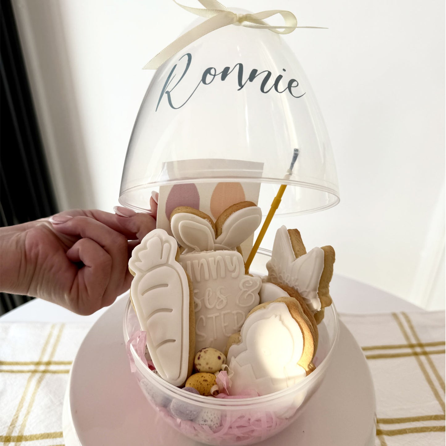 Easter Personalised Egg Filled With Paint Your Own Biscuits