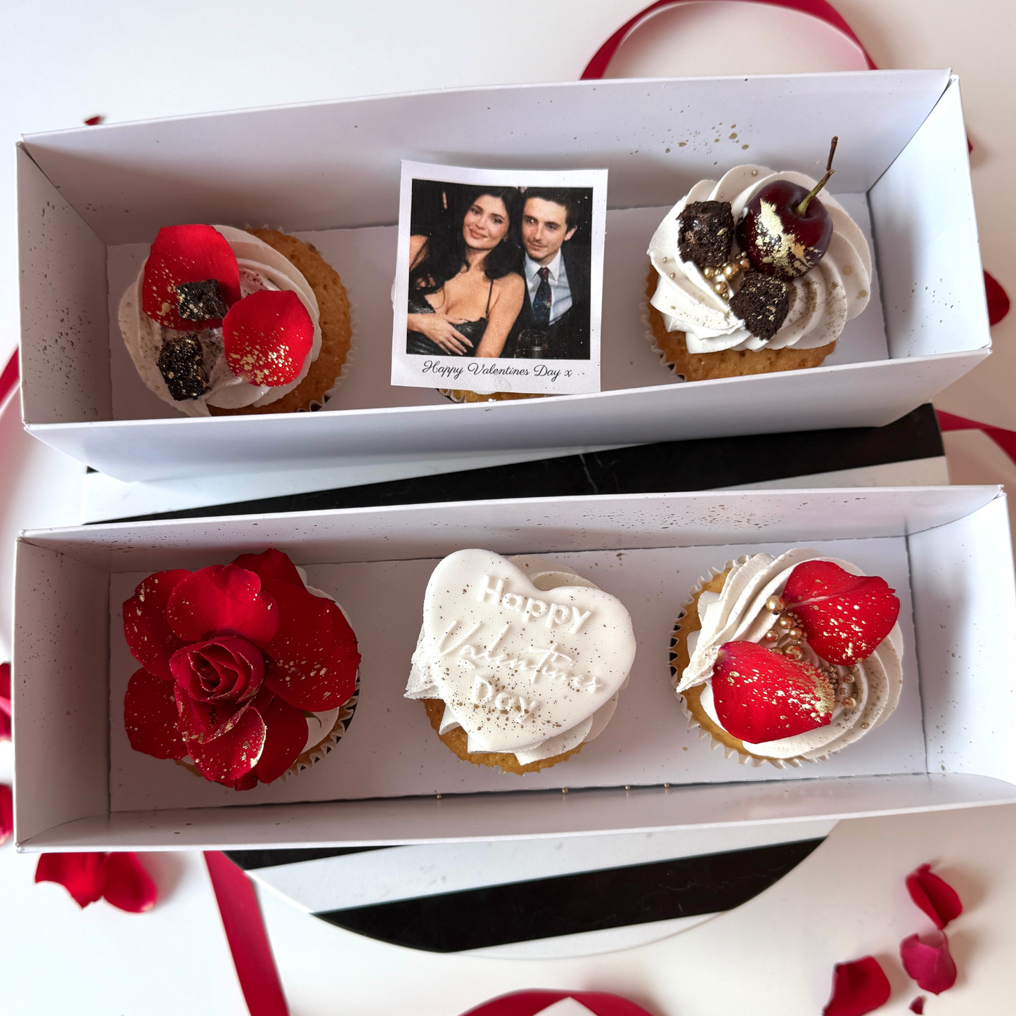 Valentines Day 2026 Rose Trio Of Cupcakes