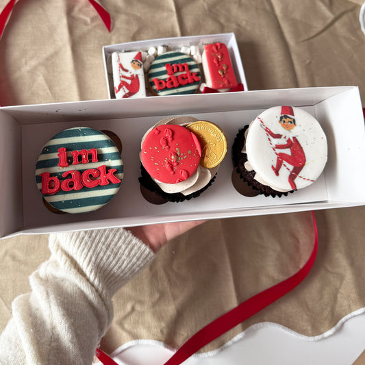 Elf Arrival Box of 3 Cupcakes