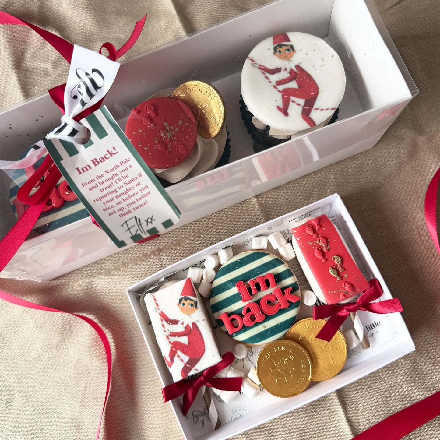 Elf Arrival Box of 3 Cupcakes