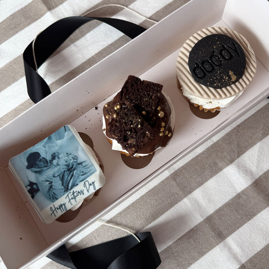 Fathers Day Box of 3 Polaroid Cupcakes